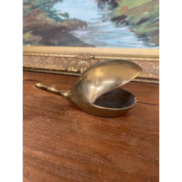 Mid-20th Century Solid Brass Toned Whale-Shaped Novelty Ashtray or Trinket Holder. For Sale - Image 4 of 10