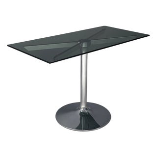 Italian Modern Coffee Table in Steel and Rectangular Smoked Glass, 1970s For Sale