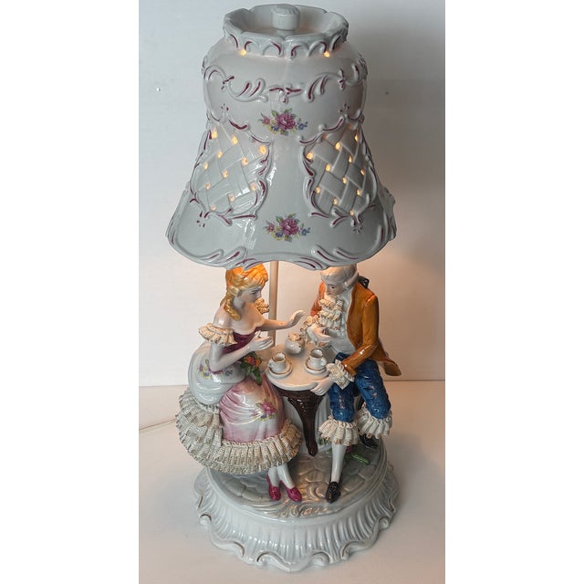 Vintage Italian Porcelain Table Lamp, 1970s For Sale - Image 11 of 11