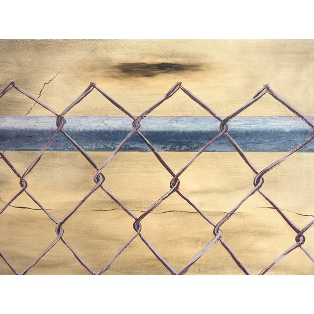 Tommy Taylor "Heights" Contemporary Neutral Toned Realistic Close Up of Chain Link Fence, 2023 For Sale - Image 4 of 9