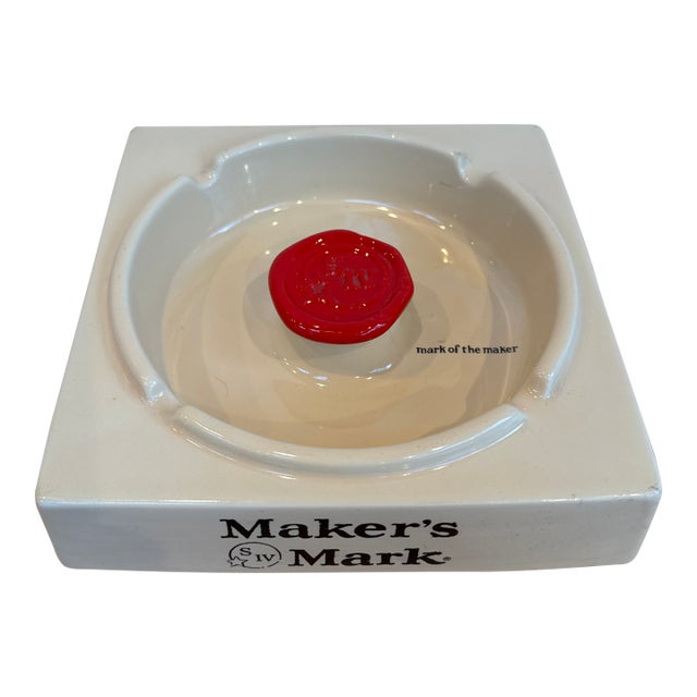 Vintage Maker’s Mark Bourbon Whiskey Ashtray For Sale