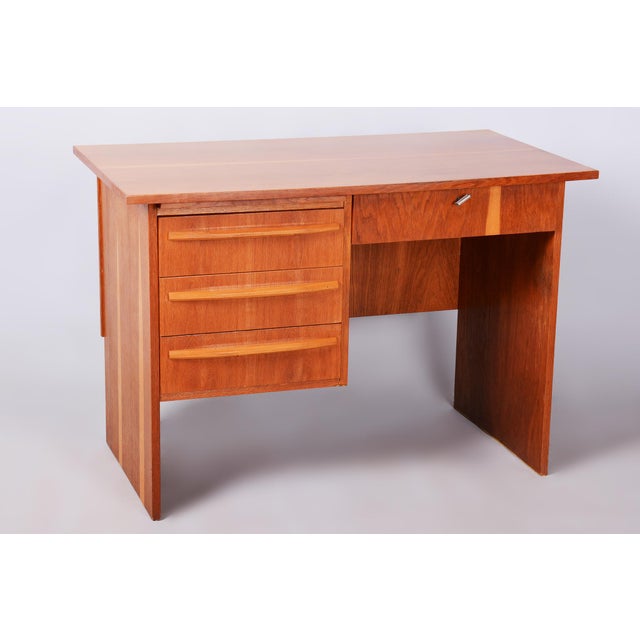 Mid-Century Writing Desk in Oak from Interier Praha, Czech, 1950s For Sale - Image 12 of 12