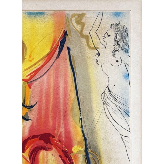 Salvador Dali, Le Cavalier Triomphant, 1973, Drypoint Etching on Chromolithograph For Sale - Image 4 of 12