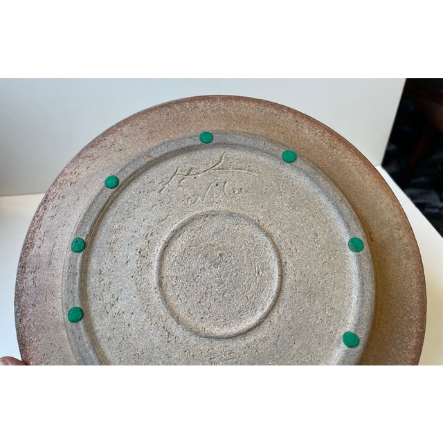 Blue Sea of Glaze Ceramic Dish from Nils A. Kähler, 1970s For Sale - Image 8 of 10