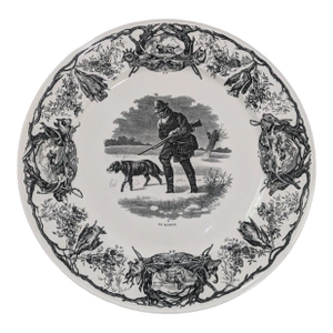Mid 20th Century Villeroy & Boch La Chasse Le Retour Dinner Plate Discontinued Toile Hunting
