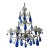 Italian Mouth Blown Cobalt Blue Murano Drops Crystal Swags Chandelier, C 1920 For Sale