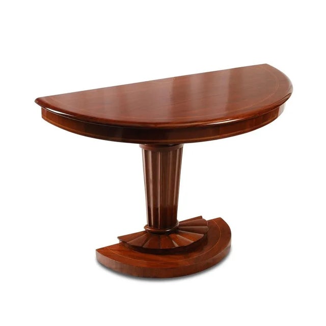 Wood Demi Lune Tables in Mahogany, 1900s, Set of 2 For Sale - Image 7 of 7