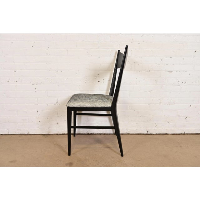 Paul McCobb for Directional Black Lacquered Bow Tie Dining Chairs, Fully Restored For Sale - Image 12 of 15