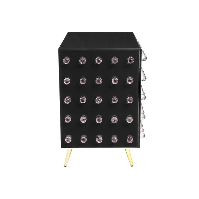 Black Mid-Century Glass Cabinet With 90 Glass For Sale - Image 4 of 4
