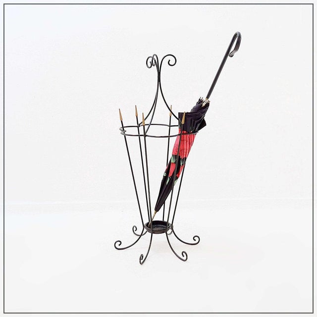 Mid-Century Modern Wrought Iron Umbrella Stand, 1960s For Sale - Image 12 of 12