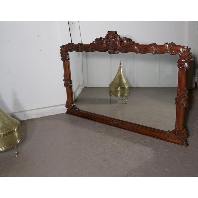 1980s Large Carved Overmantle Mirror, 1980s For Sale - Image 5 of 7