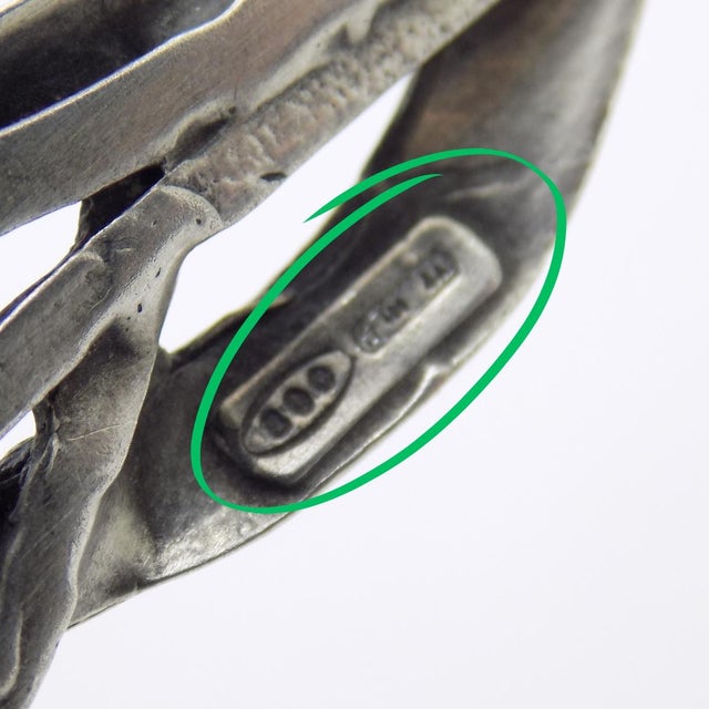 Vintage Italian Handmade Genuine Silver Cocktail Fork With Wheat Corn Decoration For Sale - Image 6 of 10