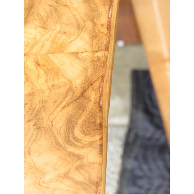 Burl Walnut Extendable Parsons Dining Table by Edward Wormley for Dunbar For Sale - Image 17 of 18