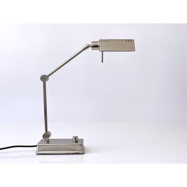 Nickel-Plated Brass Adjustable Desk Light from Holtkötter, Germany, 1980s For Sale - Image 11 of 18
