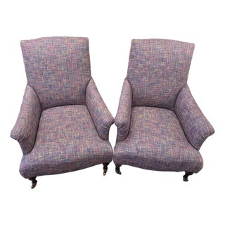 Reupholstered Mitchell Gold Club Chairs For Sale