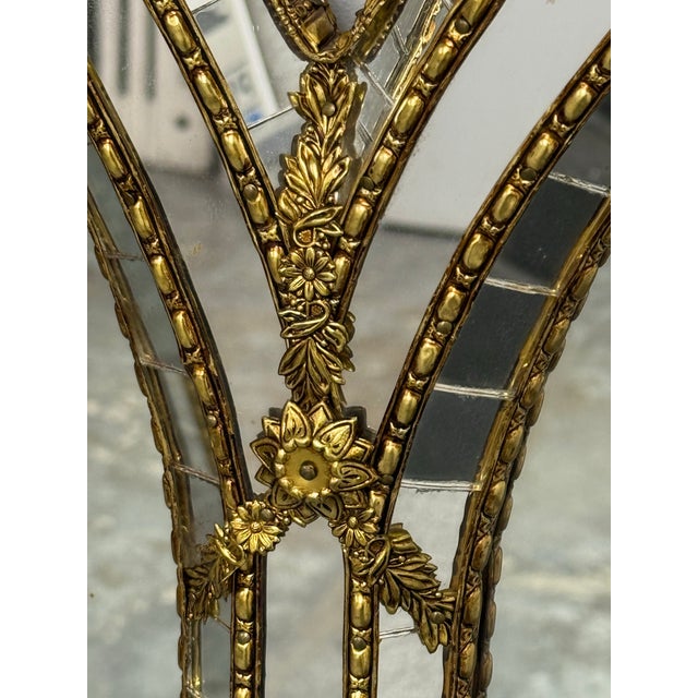 Silver Hollywood Regency Double Arched Wall Mirror For Sale - Image 8 of 12