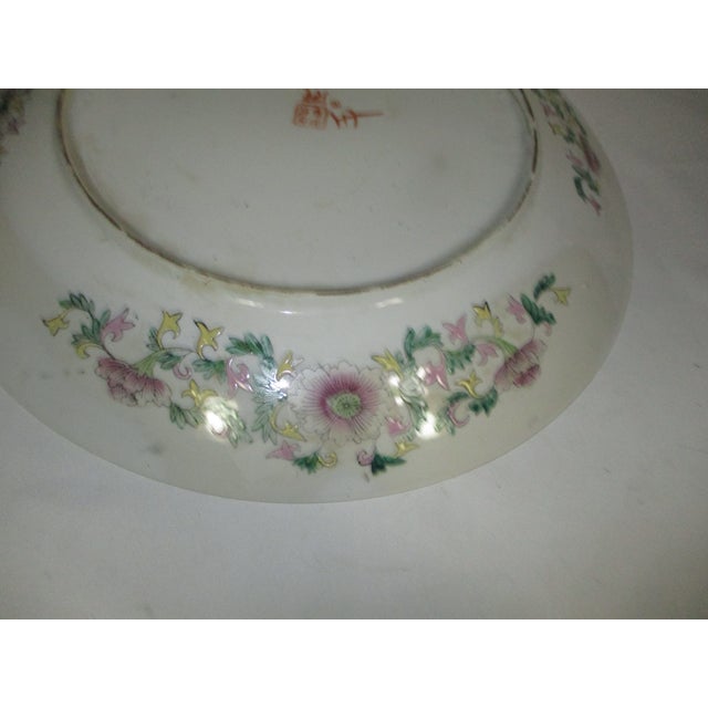 Antique Porcelain Chinese Rose Mandarin Charger For Sale - Image 12 of 14