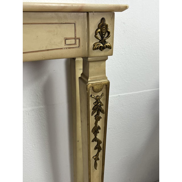 Italian Neoclassical Console in Lacquered Wood with Marble Top, 1930s For Sale - Image 6 of 13