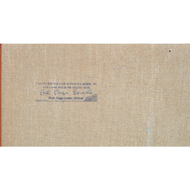 1980s Large Scale Abstract Geometric Landscape -- Trees Over Water by Erle Loran For Sale - Image 5 of 5