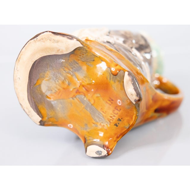 Gray 19th Century French Onnaing Majolica Pig Waiter Pitcher For Sale - Image 8 of 9