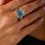 Mid 20th Century Vintage Aquamarine Diamond 18k White Gold Ring, Size 7 For Sale - Image 5 of 6