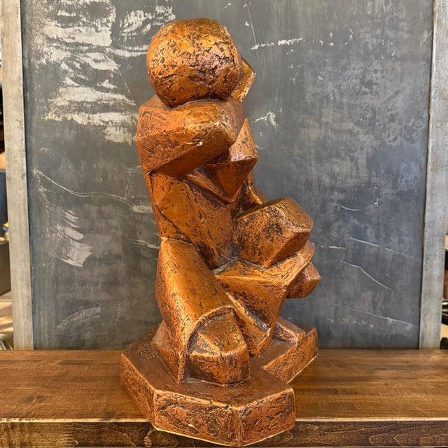 Mid-Century Modern Cubist Brutalist "Repose" Figurative Sculpture For Sale - Image 9 of 13