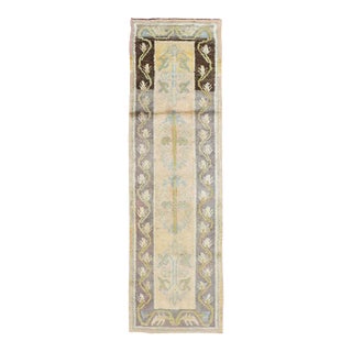 Galerie Shabab Collection Mid-20th Century European Inspired Handmade Khotan Runner For Sale