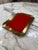 Modern Vintage Bras Tray With Red Glass Insert For Sale - Image 3 of 6