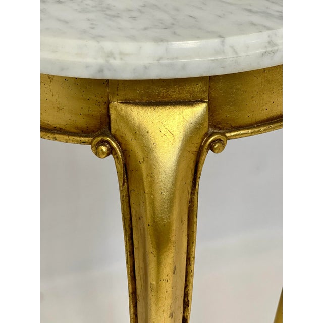 Gold 20th Century Regency Gilt Wood Marble Top Pedestal or Plant Stand For Sale - Image 8 of 12