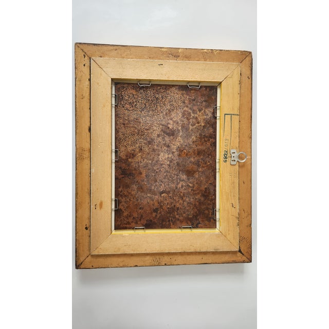 Pair of Mid-Century Enamel on Copper Figural Paintings in Gilt Frames, Circa 1960s For Sale - Image 18 of 18