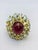 Bochic "Orient" Natural Ruby & Aquamarine Ring Set In 18K Gold & Silver For Sale - Image 10 of 12