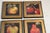 Set of 4 vintage Chromolithographs with fruit images n wide gold tone frames.
