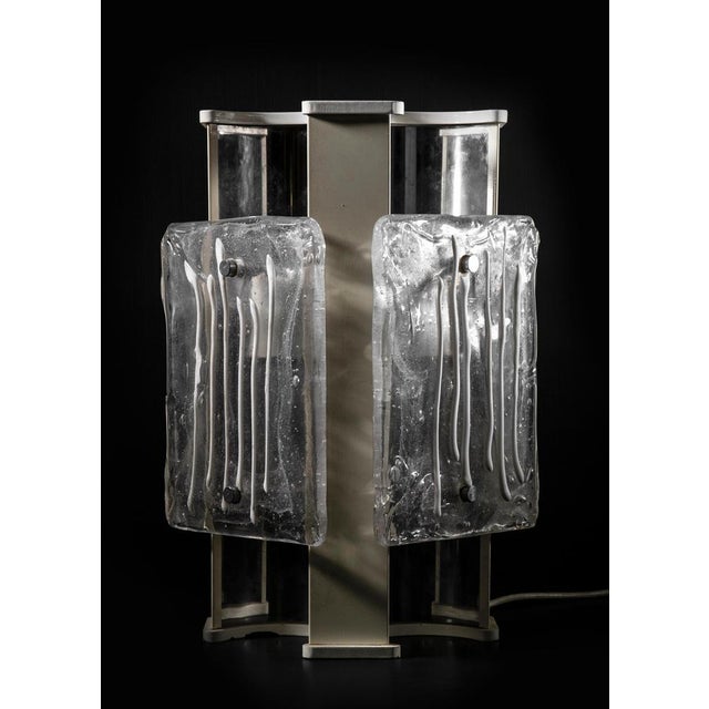 Angelo Brotto Vintage Murano Glass and Plastic Table Lamp by Angelo Brotto, Italy, 1970s For Sale - Image 4 of 7