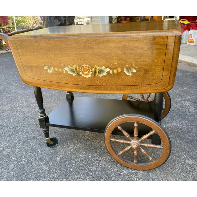 Mid 20th Century Hitchcock Style Drop Leaf Tea Wagon Chairish