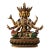 1980s Tibetan Gilt Painted Bronze Ushnishavijaya (Vijaya) Statue, Three‑Face Eight‑Armed Buddhist Goddess Sculpture For Sale