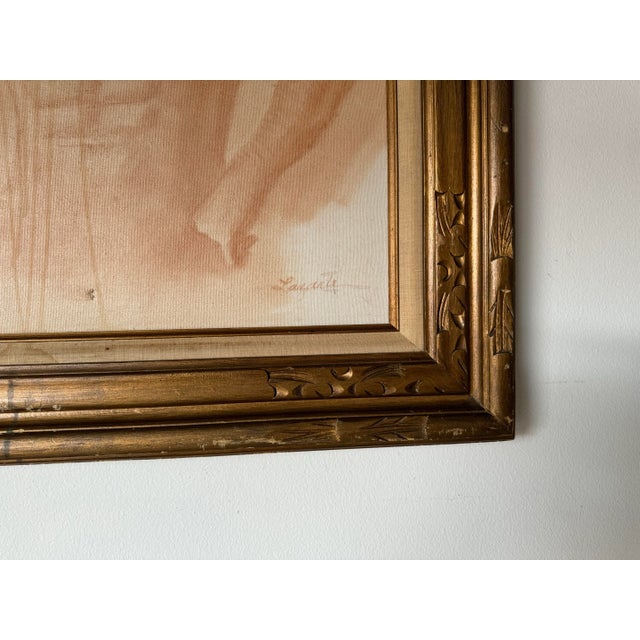 Brown 1970's Lazarte Nude Man Portrait Oil Painting, Framed For Sale - Image 8 of 12