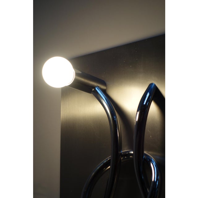 Vintage Missaglia Wall Lamp in Steel by Giacomo Benevelli, 1970s For Sale - Image 13 of 14
