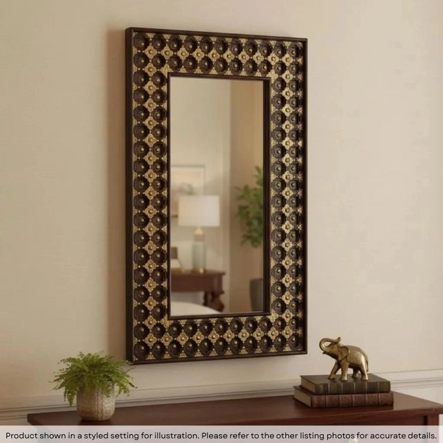 Transform your home into a sanctuary of elegance with this breathtaking handmade mirror. A true masterpiece of Indian...