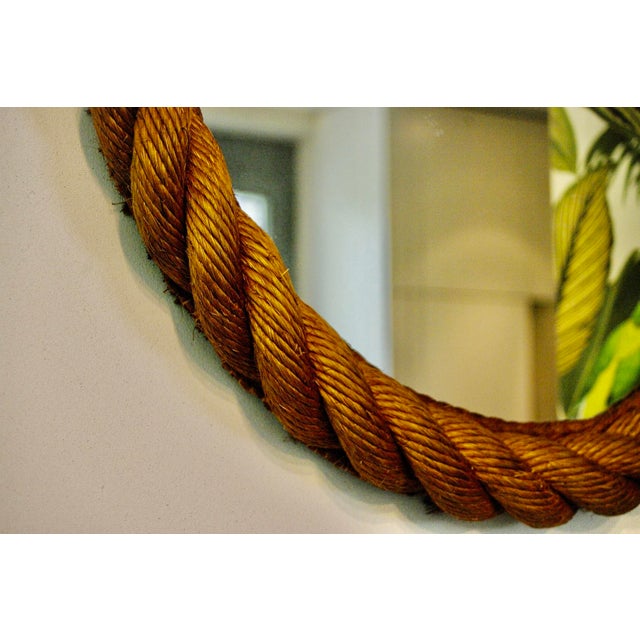 1950s Large Round Rope Mirror by Adrien Audoux & Frida Minet, 1950 For Sale - Image 5 of 11