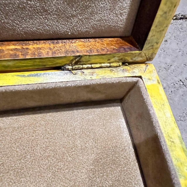 Wood Hollywood Regency Mark Cross Luxurious Vintage Wood Box Italy For Sale - Image 7 of 13