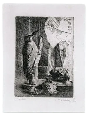 The Woodpecker - Original Etching by Leonardo Castellani - 1934 1934