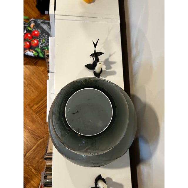 Postmodern Hand-Blown Grey Glass Double Gourd Statement Vase – Made in Poland (13.5") For Sale - Image 9 of 14