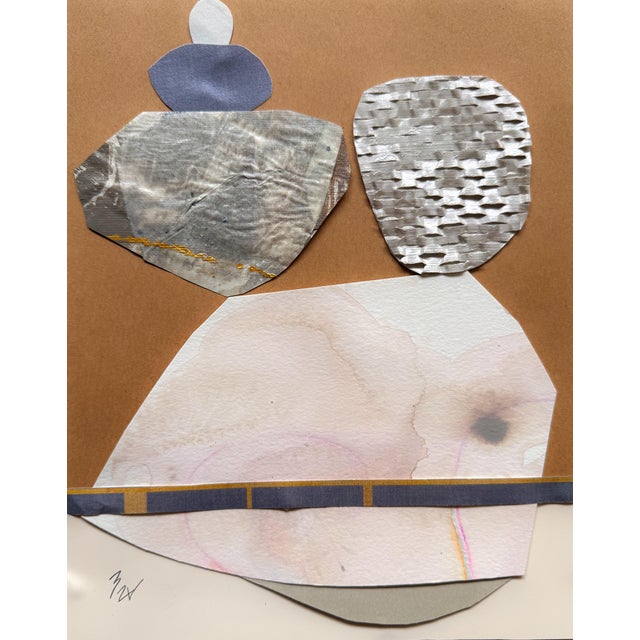 Brown "Memorabilia 4" Original Mixed-Media Collage on Paper by Zac Woodiel For Sale - Image 8 of 9