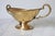Vintage Oval Brass Pedestal Bowl W/ Ornate Handles For Sale - Image 4 of 12
