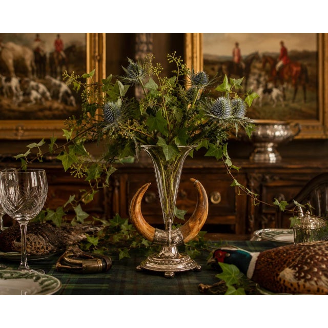 Victorian Natural Stag Horn & Silverplate Vase For Sale In Los Angeles - Image 6 of 6