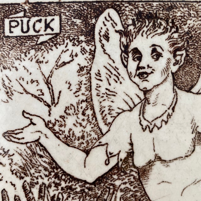 Josiah Wedgwood & Sons Etruria 8” square ceramic tile of Puck. If framed it could be the perfect accent for a nursery or...