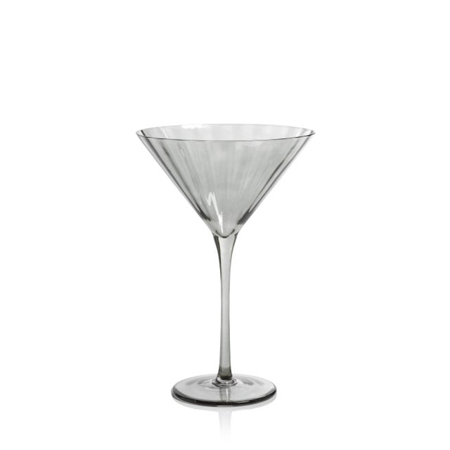 Contemporary Malden Optic Martini Glasses - Smoke, Set of 4 For Sale - Image 3 of 4