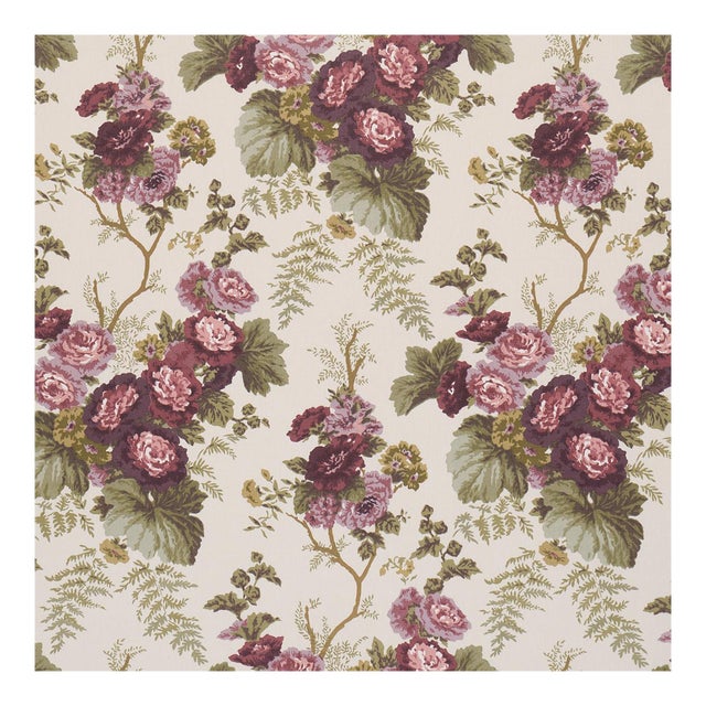 Sample - Schumacher Wycombe Park Fabric in Aubergine For Sale