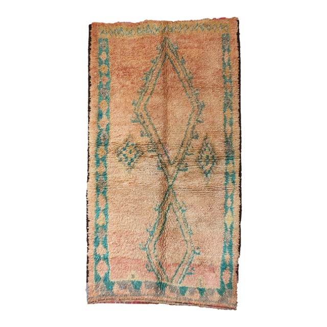 Moroccan Ait Bou Sbaa Vintage Rug 5x8 Ft For Sale