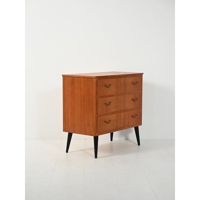 Scandinavian Teak Chest of Drawers with Black Legs, 1950s For Sale - Image 3 of 10